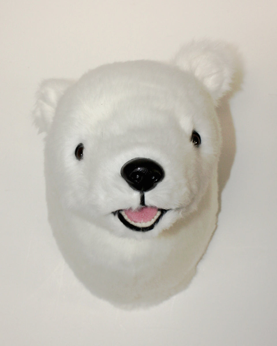 Large Plush Polar Bear Mount
