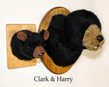 Bear Black Small Plush Wall Mount - 'Harry'