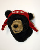 Bear Black Small Plush Wall Mount - 'Harry'