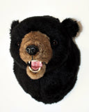 Bear Black Large Plush Wall Mount - 'Sam'