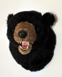 Bear Black Large Plush Wall Mount - 'Sam'