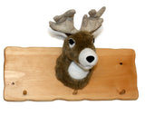 Cap Rack with Plush Animal Mount - Moose or Deer
