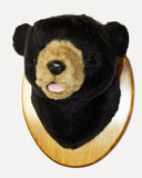 Bear Black Small Plush Wall Mount - 'Harry'
