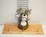 Cap Rack with Plush Animal Mount - Moose or Deer
