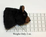 Bear Black Tiny Plush Wall Mount - 'Clark'
