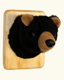Bear Black Tiny Plush Wall Mount - 'Clark'