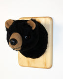 Bear Black Tiny Plush Wall Mount - 'Clark'