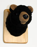 Bear Black Tiny Plush Wall Mount - 'Clark'