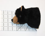 Bear Black Tiny Plush Wall Mount - 'Clark'