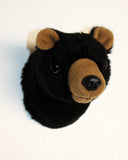 Bear Black Tiny Plush Wall Mount - 'Clark'