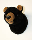 Bear Black Tiny Plush Wall Mount - 'Clark'