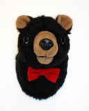 Bear Black Tiny Plush Wall Mount - 'Clark'