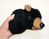 Bear Black Tiny Plush Wall Mount - 'Clark'