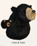 Bear Black Tiny Plush Wall Mount - 'Clark'