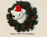 Bear Polar Medium Plush Wall Mount - 'Frankie'