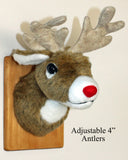 Deer Red Nose Tiny Plush Wall Mount - 'Johnny Red-Nose'