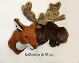 Red Fox Medium Plush Wall Mount - 'Katherine'