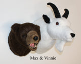 Bear Brown large Plush Wall Mount - 'Max'