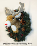Deer Medium Plush Wall Mount - 'Red'