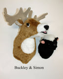 Skunk Small Plush Wall Mount - 'Simon'