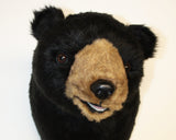 Bear Black Large Plush Wall Mount - 'Ursa'