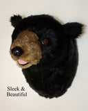 Bear Black Large Plush Wall Mount - 'Ursa'